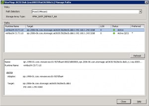 StorMagic SvSAN dual iSCSI target paths