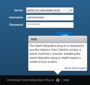 vSphere Web Client interface