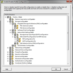 Enable - disable host profile configurations