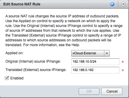 VCloud SNAT