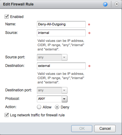 Last firewall rule