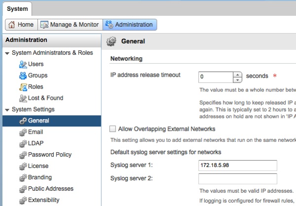 Vcloud syslog