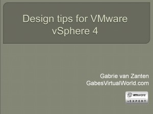 Design tips for VMware vSphere 4