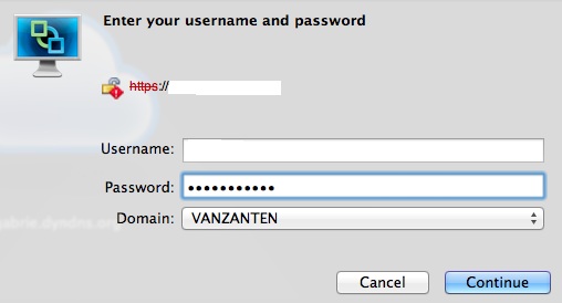 Logon with VMware View PCoIP Client for OSX