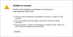 vCenter 5.5 can't establish a connection to the server at vcsa 7331